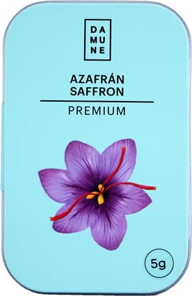 DAMUNE-Saffron-Negin-Tin-5g-1 - Olie & Azijn Karavaan DAMUNE Negin saffraandraadjes in metalen blik