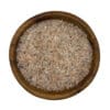 Houten kom gevuld met grof zout, Alpenzout – Oostenrijks Steenzout op een productpagina.