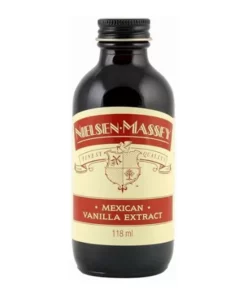 Flesje Mexicaanse vanille extract met etiket, perfecte keuze voor een rijke en authentieke vanille aroma.