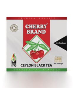 Cherry Brand Ceylon Zwarte Thee verpakking, ideale breakfast tea met 100 theezakjes.