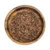 Houten kom gevuld met appel gerookt zout, perfecte smoked salt seasoning voor diverse gerechten.